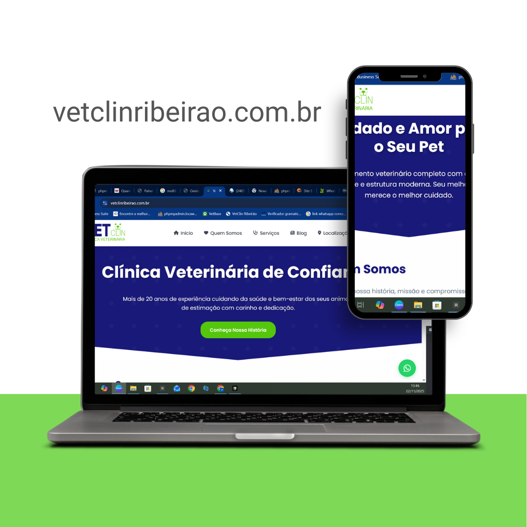 Site Clínica veterinária Vetclin Ribeirão